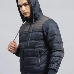 Monte Carlo Navy Blue Regular Fit Quilted Hooded Jacket image 5