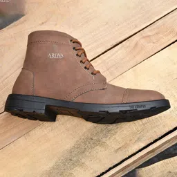 ARIWA Men Textured Round Toe Boots-picture-35