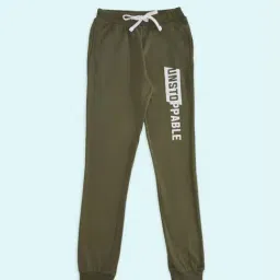 Pantaloons Junior Olive Cotton Printed Trackpants-image-52
