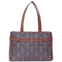 ZOUK Space Blue Printed Large Laptop Tote Handbag-image-57