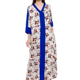 PATRORNA Cream Floral Print Nighty-image-54