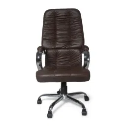 Adiko Systems Brown Leatherette Center-Tilt Mechanism High Back Executive Chair image 2
