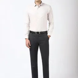 Peter England Beige Cotton Regular Fit Printed Shirt image 5