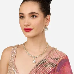 Zaveri Pearls Statement Gold Alloy Sets image 5