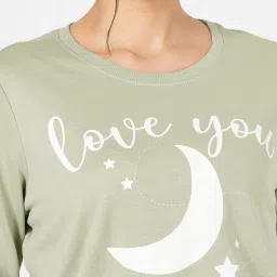 Dreamz by Pantaloons Green Graphic Winter Top image 5