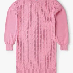 GAP Girls Pink Cotton Self Dress-image-61