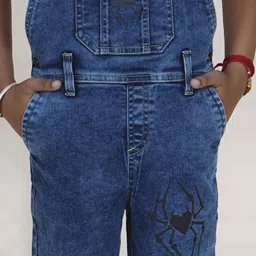 Kiddopanti Boys Blue Printed Dungaree image 5