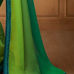 Saree Mall Green Embellished Sarees With Unstitched Blouse image 5