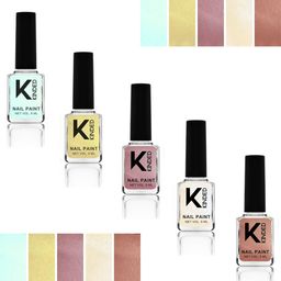 KINDED Set Of 5 Metallic Long Lasting Nail Paint - 9 ml Each - Shade 51-52-53-54-55-picture-49