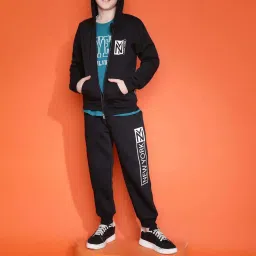 Lil Tomatoes Boys Black Printed Full Sleeves Tracksuits image 5