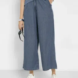 Sf Jeans By Pantaloons Blue Cotton Relaxed Fit Trousers image 4