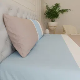 Stoa Paris Urbain Aqua 300 TC Polyester King Bedsheet with 2 Pillow Covers image 5