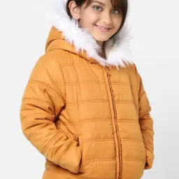 KIDS ONLY Mustard Quilted Full Sleeves Jacket image 3
