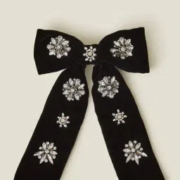 Accessorize London Black Embellished Bow Hair Clip-image-90