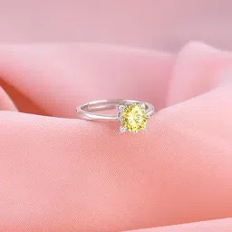 GIVA 92.5 Sterling Silver Amber Bloom Adjustable Ring for Womens and Girls-image-87