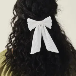 Accessorize London Cream Bow Hair Clip image 4
