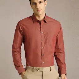 Louis Philippe Maroon Cotton Slim Fit Shirt-image-31