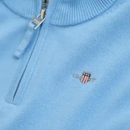 Gant Boys Blue Cotton Solid Sweater image 2