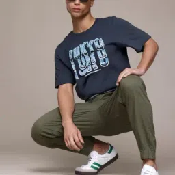 Vimal Jonney Navy Blue Regular Fit Printed T-Shirt image 3