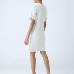 Wardrobe by Westside White Woven-Textured Shift Dress image 2
