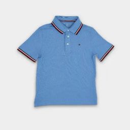 TOMMY HILFIGER Boys Blue Cotton Solid Polo T-Shirt-picture-31