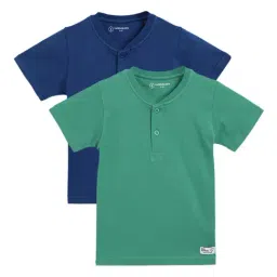Campana Kids Green & Blue Solid T-Shirt (Pack Of 2)-picture-47