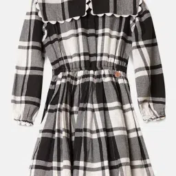 Angel & Rocket Kids Black & White Checks Full Sleeves Dress-picture-17
