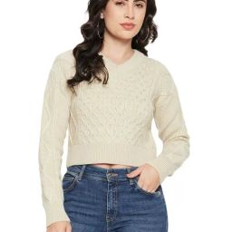 MADAME Beige Regular Fit Sweater-picture-28