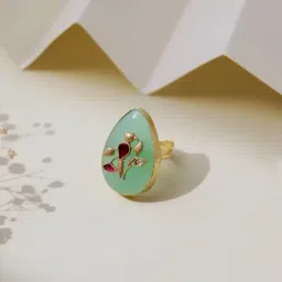 Curio Cottage Sea Green Bird Emblem Ring-image-98