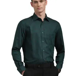 Louis Philippe Green Cotton Regular Fit Printed Shirt-picture-16