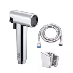 PLATO PURPLE Series Health Faucet Set Silver & Black with Wall Hook & 1.5 m SS 304 Tube, 7381-picture-25