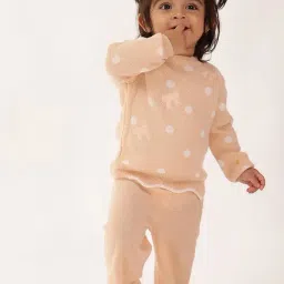 One Friday Girls Peach Regular Fit Printed Sweater image 5