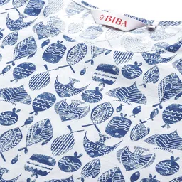 Biba Ethnic Motifs Printed Pure Cotton Kurta With Belt image 3