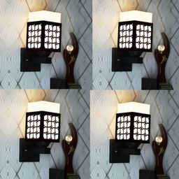 Gojeeva Black Wood Square Shaped Wall Lamp-picture-48