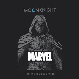 bewakoof Official Marvel Merchandise Moon Knight Men's 100% Cotton Graphic Print Regular Fit Round Neck T-Shirt image 5