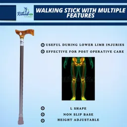 Rehab Pro Walking Stick for Men & Women with Elbow Support – Strong, Adjustable Support Stick for Elderly, Ideal for Old Age, Joint Pain Relief & Daily Mobility Aid for Comfortable Walking image 3