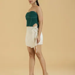 hemporio Women's Corset Top | Green Color image 3