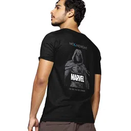bewakoof Official Marvel Merchandise Moon Knight Men's 100% Cotton Graphic Print Regular Fit Round Neck T-Shirt image 1