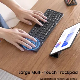 MICROWARE Foldable Bluetooth Keyboard with Touchpad, Full-Size Wireless Folding Keyboard, Portable Travel Keyboard for iOS Android Windows Mac OS, Support 3 Devices (BT5.1 x 3) image 5