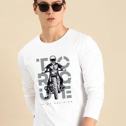 bewakoof Men's 100% Cotton Printed Regular Fit Round Neck T-Shirt image 3