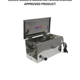 LIFEX CDSCO Class B License Electric Instrument Sterilizer 16" x 6" x 6" with accessories | Deluxe | Stainless Steel image 3
