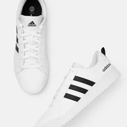 ADIDAS Men Striped Round-Toe VS PACE 2.0 IKD Leather Sneakers-picture-30