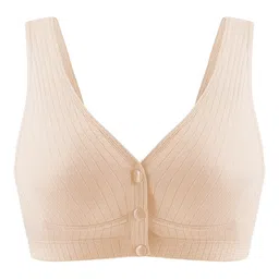 MOMISY Wirefree Cotton Front Button Closure Maternity Nursing Bra - Peach-picture-23