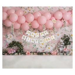 Bubble Trouble Pastel Pink Balloon Happy Birthday Decoration Kit Pink Pack of 53-picture-0