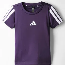 ADIDAS KIDS Knit Half Sleeves T-Shirt With Tape Detailing - Purple-image-97