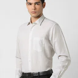 Van Heusen Men Spread Collar Floral Printed Linen Formal Shirt image 4