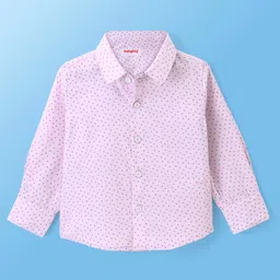 Babyhug Full Sleeves Party Wear Shirt with Bow Butterfly Print - Light Pink image 2