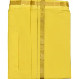 TUNI MANI Mens Cotton Zari Border Dhoti image 3