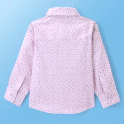 Babyhug Full Sleeves Party Wear Shirt with Bow Butterfly Print - Light Pink image 3