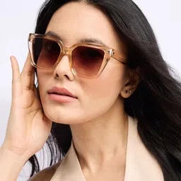 20Dresses Women Brown Lens & Brown Butterfly Full Rim Oversized Sunglasses-image-4